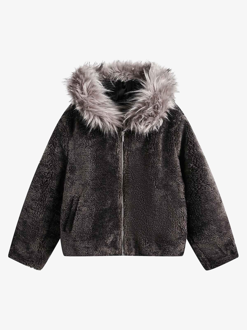 Theprecipice Fur Hooded Quilted Sherpa Jacket - 2304