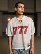 Jersey Letter Print Quick Dry V-neck T-shirt - 2389