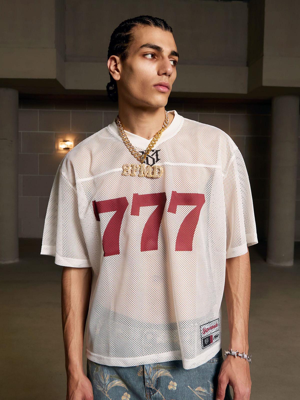 Jersey Letter Print Quick Dry V-neck T-shirt - 2389