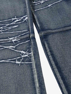 Theprecipice High Street Embroidery Hip-Hop Jeans - 2122