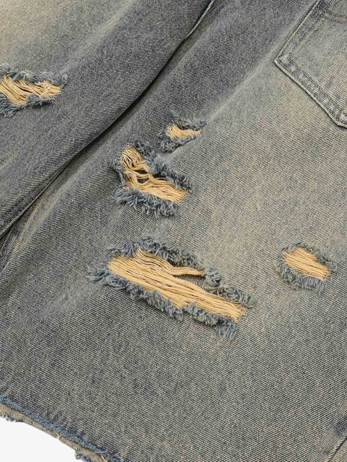 Denim Distressed Ripped Suit - 2460