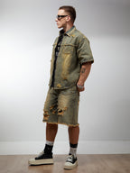 Denim Distressed Ripped Suit - 2460