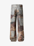 Theprecipice High Street Distressed Washed Printed Jeans - 2246