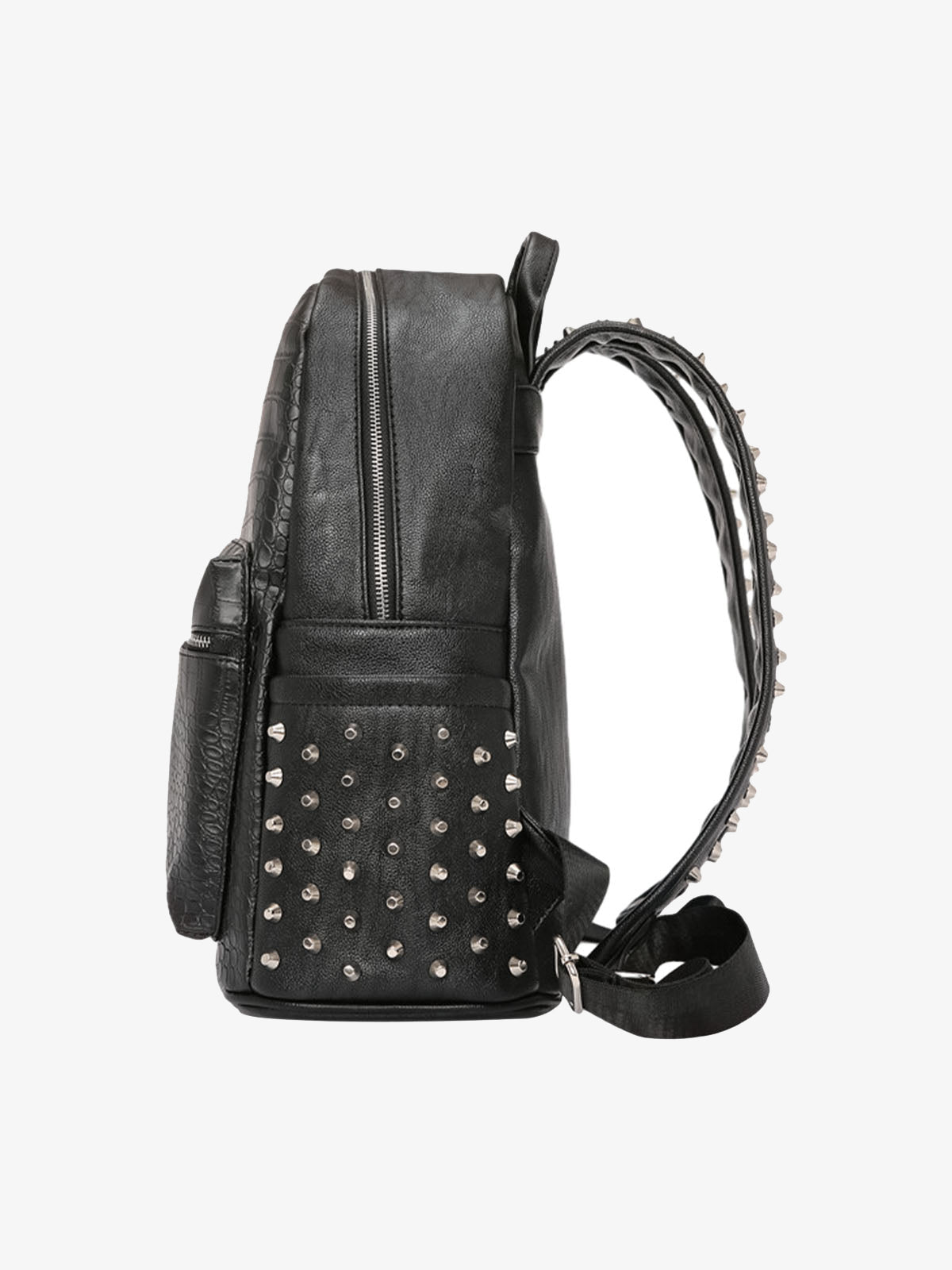 Rivet Crocodile-Print Backpack - 2464