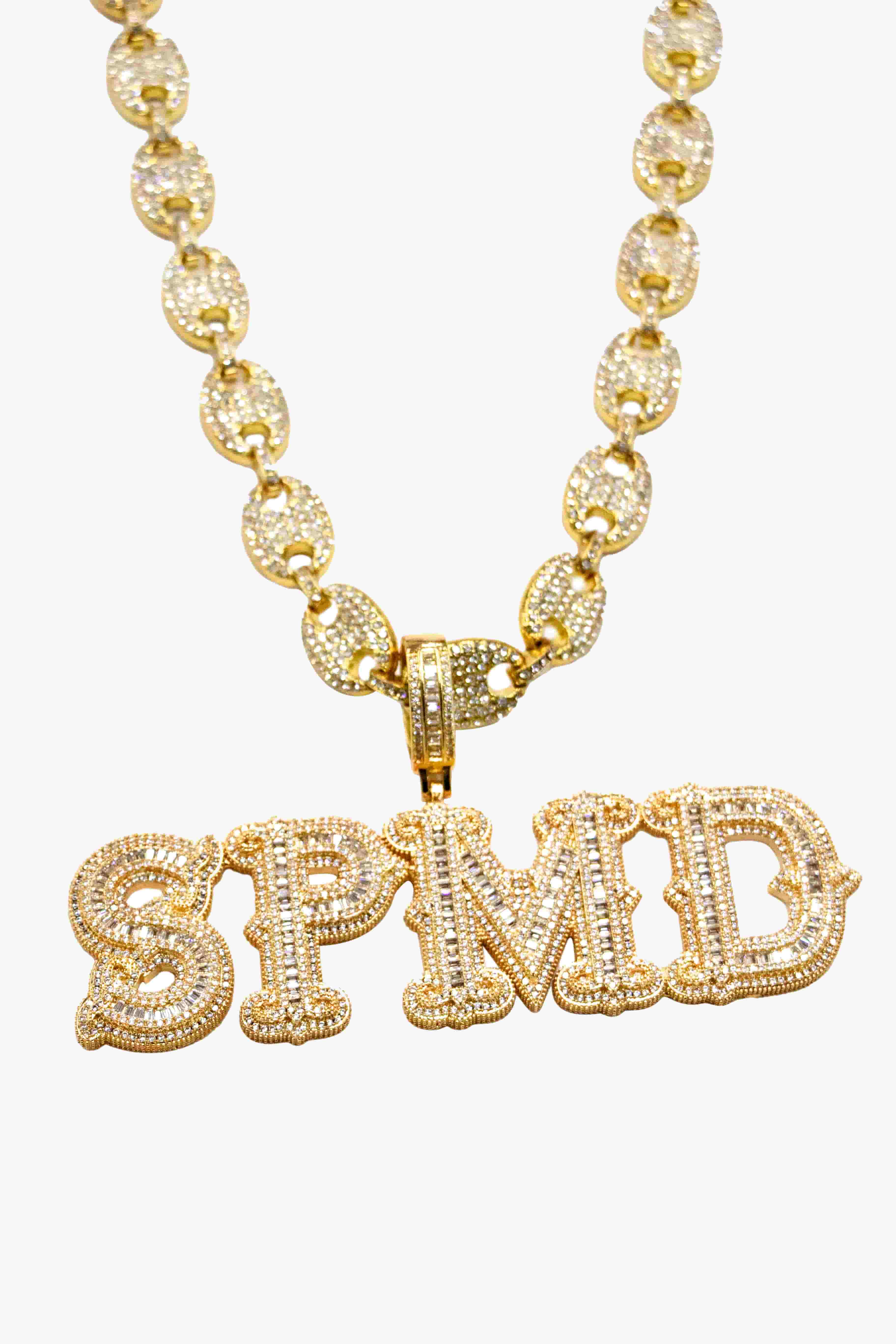 Theprecipice Hip-hop Diamond Letter Necklace - 2229