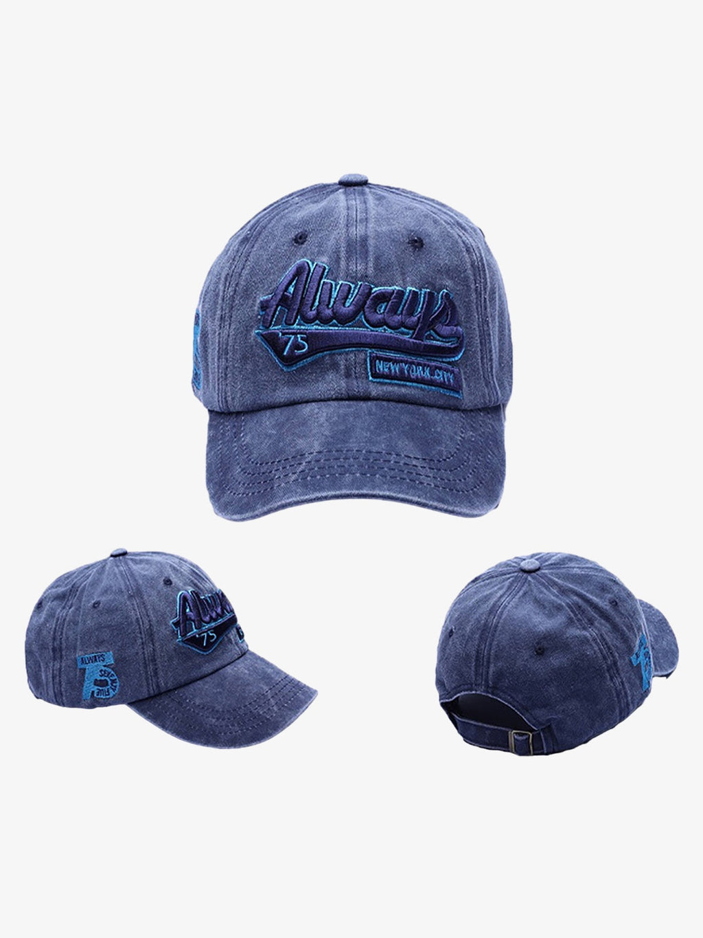Theprecipice Vintage Embroidered Denim Washed Baseball Cap