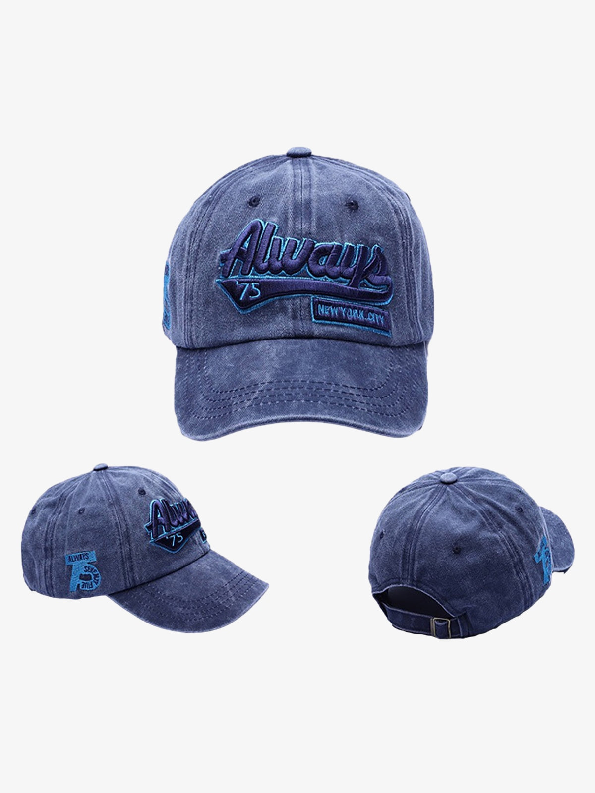 Theprecipice Vintage Embroidered Denim Washed Baseball Cap