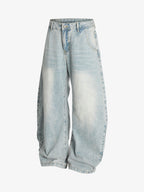 Denim Washed Distressed Barrel Jeans - 2511