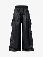 RO-style multi-pocket matte coated overalls - 2094