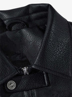 Faux Leather Vintage Street Black Air Jacket - 1821
