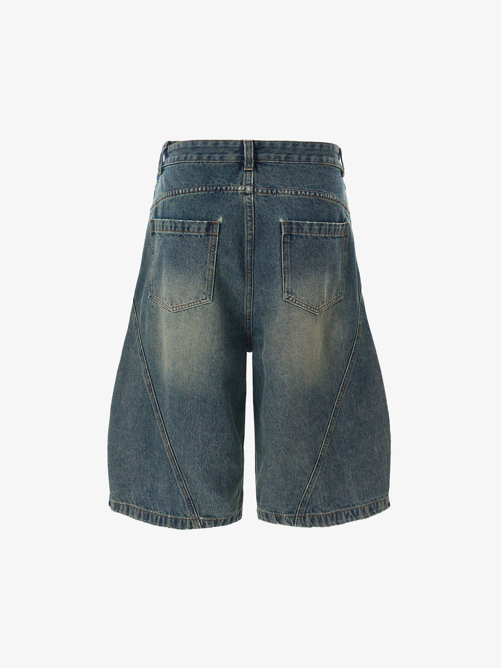 Washed Distressed Barrel Denim Jorts