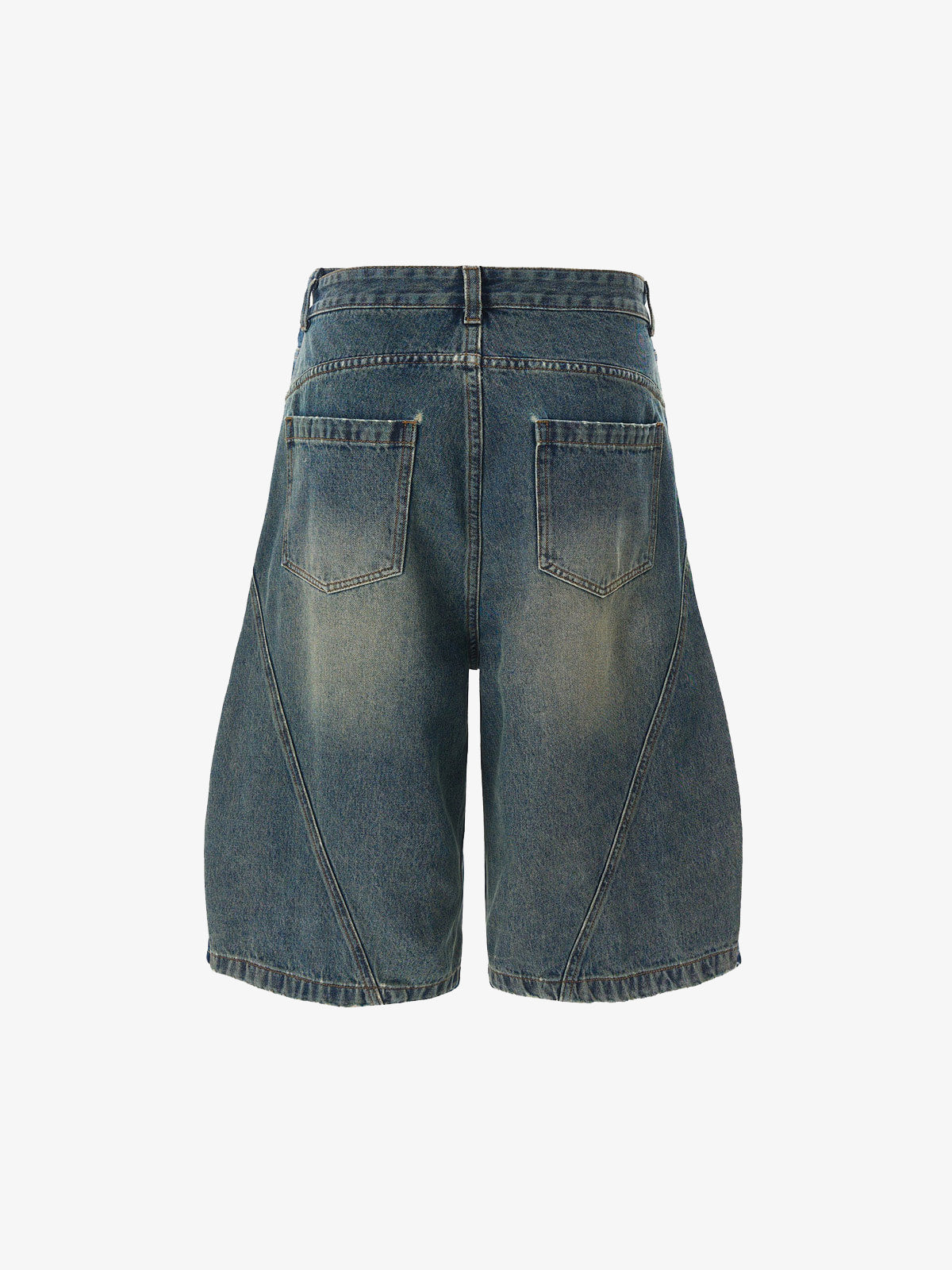 Washed Distressed Barrel Denim Jorts