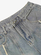 Theprecipice Washed Ripped Baggy Jeans