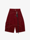 Denim Welt-Embellished Cargo Jorts - 2408