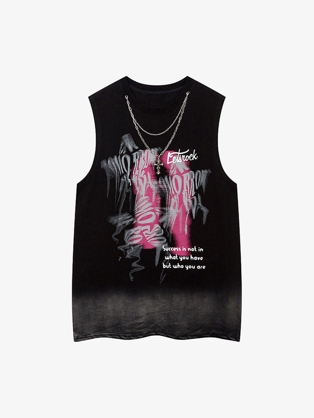 Street Necklace Graffiti Spray-Painted Vest