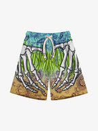 Theprecipice Skull Hand Print Hip-hop Shorts