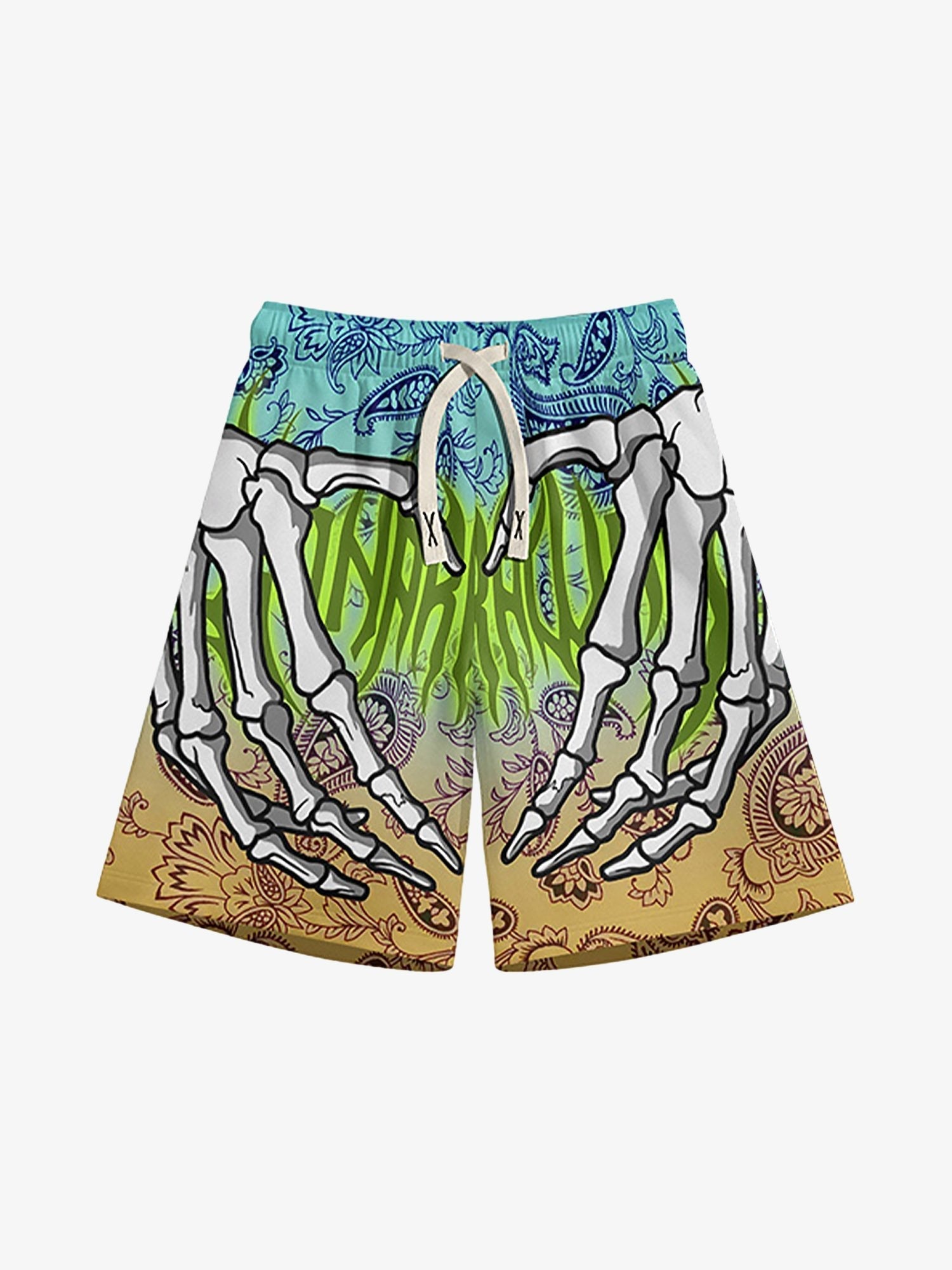 Theprecipice Skull Hand Print Hip-hop Shorts