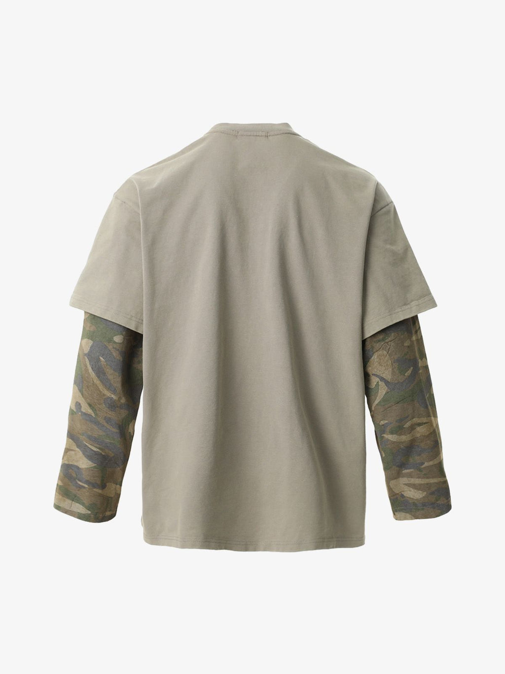 Jersey Distressed Camouflage Faux Two-Piece Graphic T-Shirt - 2420