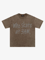 Origal "Who Skates at 3 AM" Slogan T-Shirt