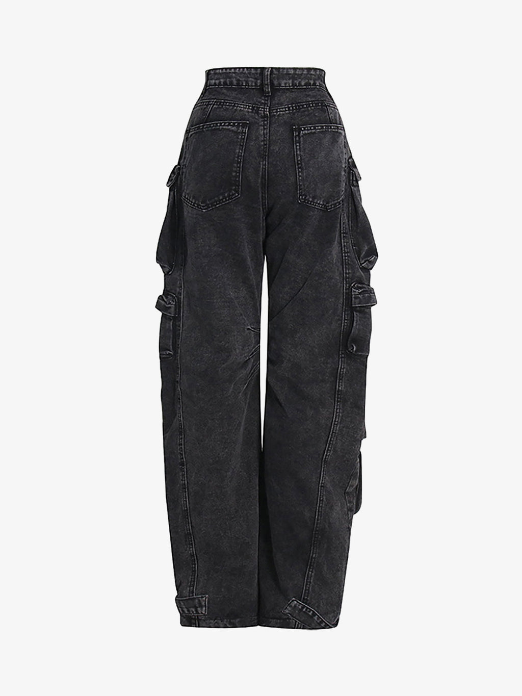 Theprecipice Street Stitching Multi-Pocket Workwear Washed Jeans - 2209
