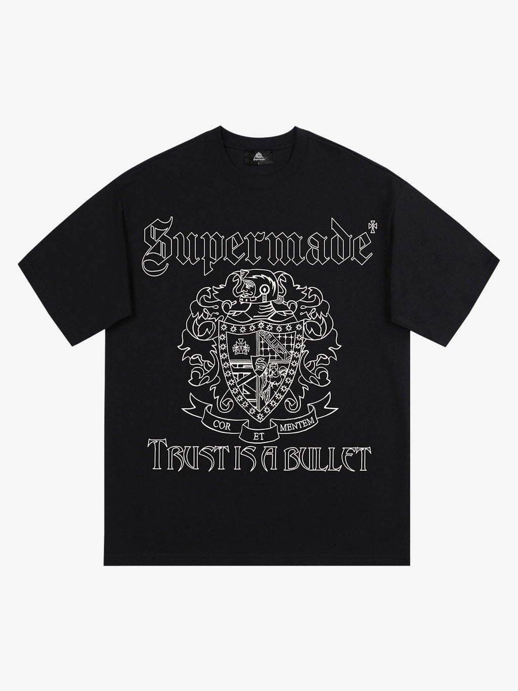 Original Gothic Letter Family Shield Badge Print T-Shirt