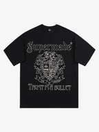 Original Gothic Letter Family Shield Badge Print T-Shirt