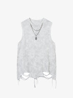 Street Chain Waistcoat Ripped Vest