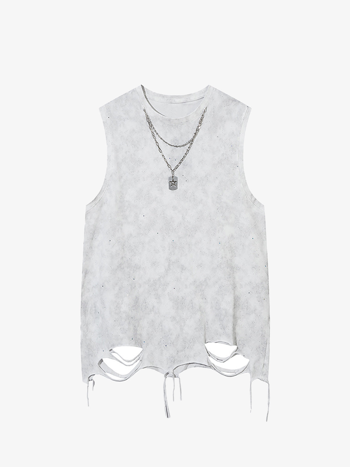 Street Chain Waistcoat Ripped Vest