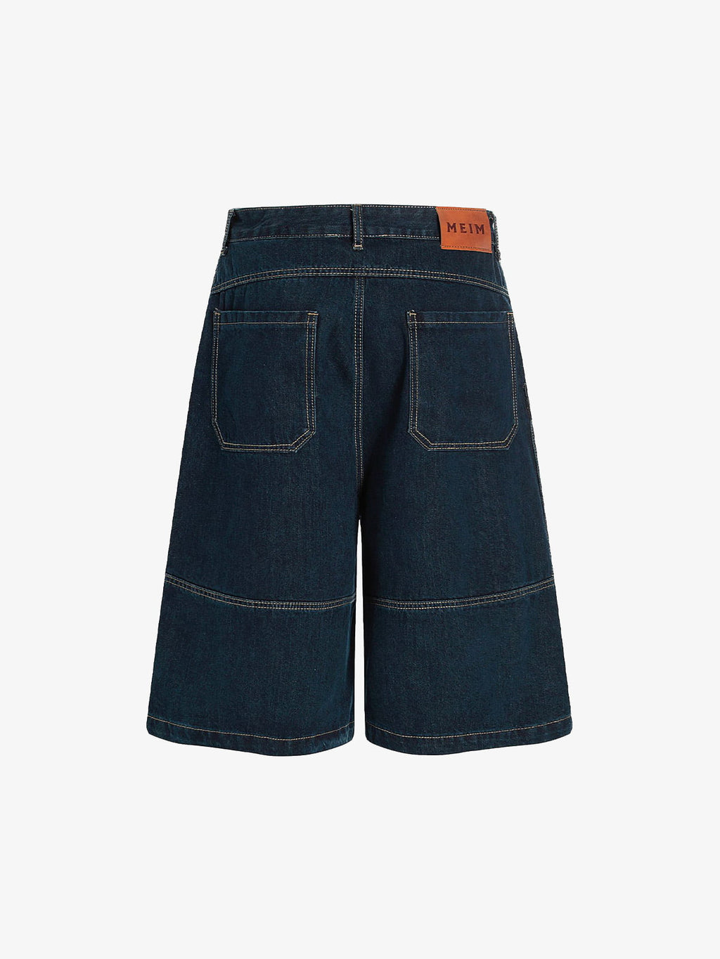 Contrast Stitched Patch Pocket Denim Jorts