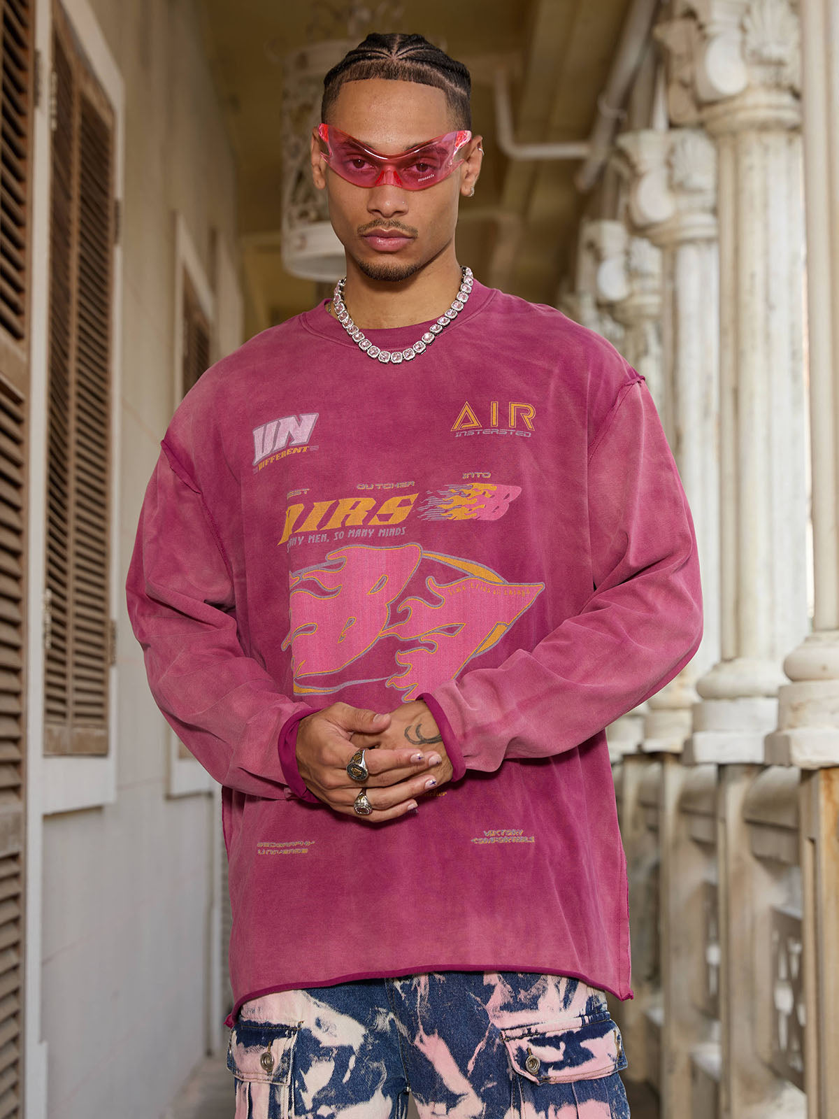 Theprecipice Washed Edge Long Sleeve T-Shirt