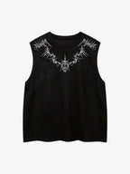 Suede Thorn Embroidered Vest