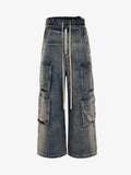Theprecipice Wide Leg Multi-Pocket Straight Leg Loose Jeans - 1666