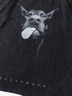 Theprecipice Retro Hip-hop Doberman Print T-shirt - 2172