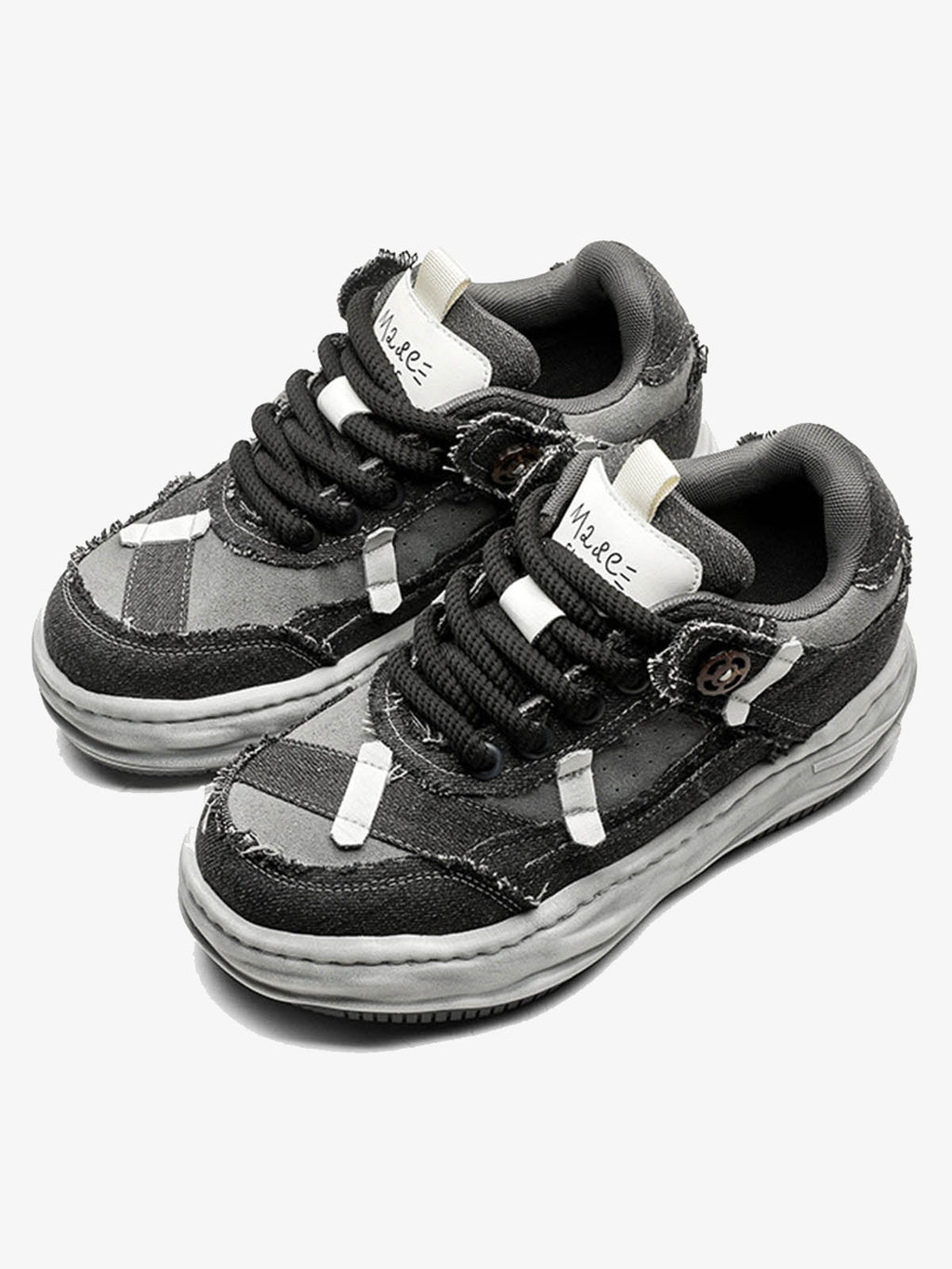 Distressed Deconstructed Split Whisker Platform Sneakers - 2602
