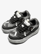 Distressed Deconstructed Split Whisker Platform Sneakers - 2602