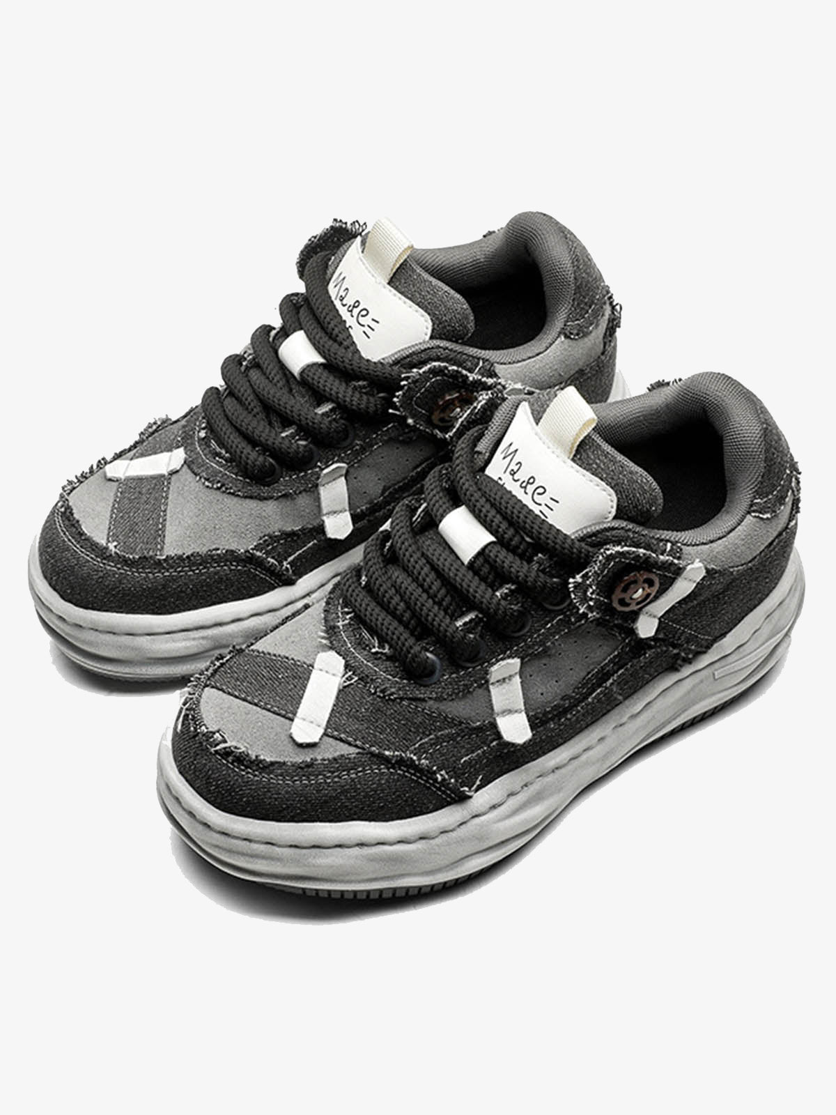 Distressed Deconstructed Split Whisker Platform Sneakers - 2602