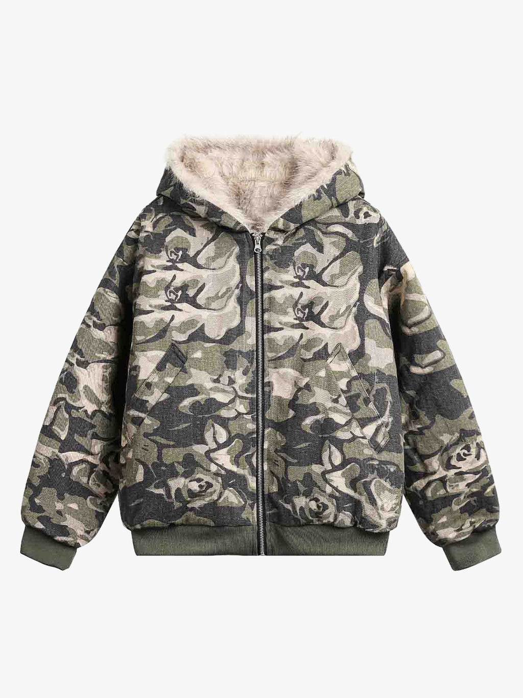 Theprecipice Camouflage Fur Hooded Jacket - 2353