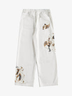 Theprecipice American Retro Lace Patchwork Jeans