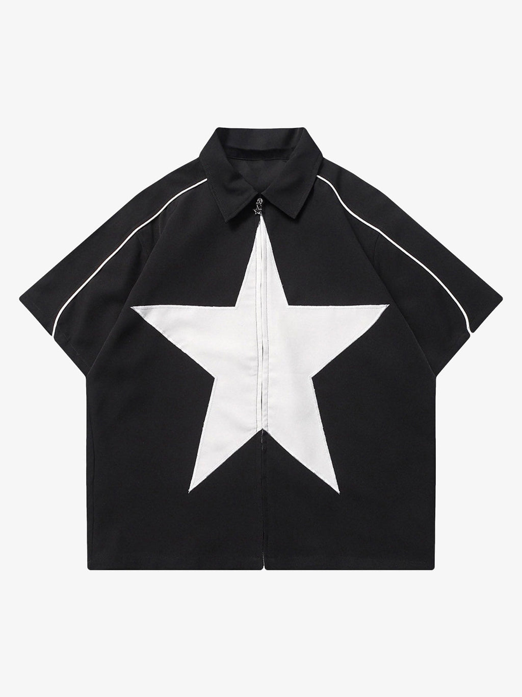 Theprecipice Star Zipper Design Shirt -1575