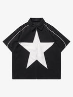 Theprecipice Star Zipper Design Shirt -1575