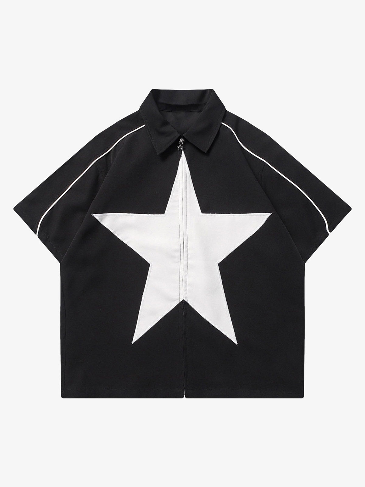 Theprecipice Star Zipper Design Shirt -1575