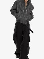 Theprecipice Vintage Motorcycle Suede Street Rap Jacket - 2232