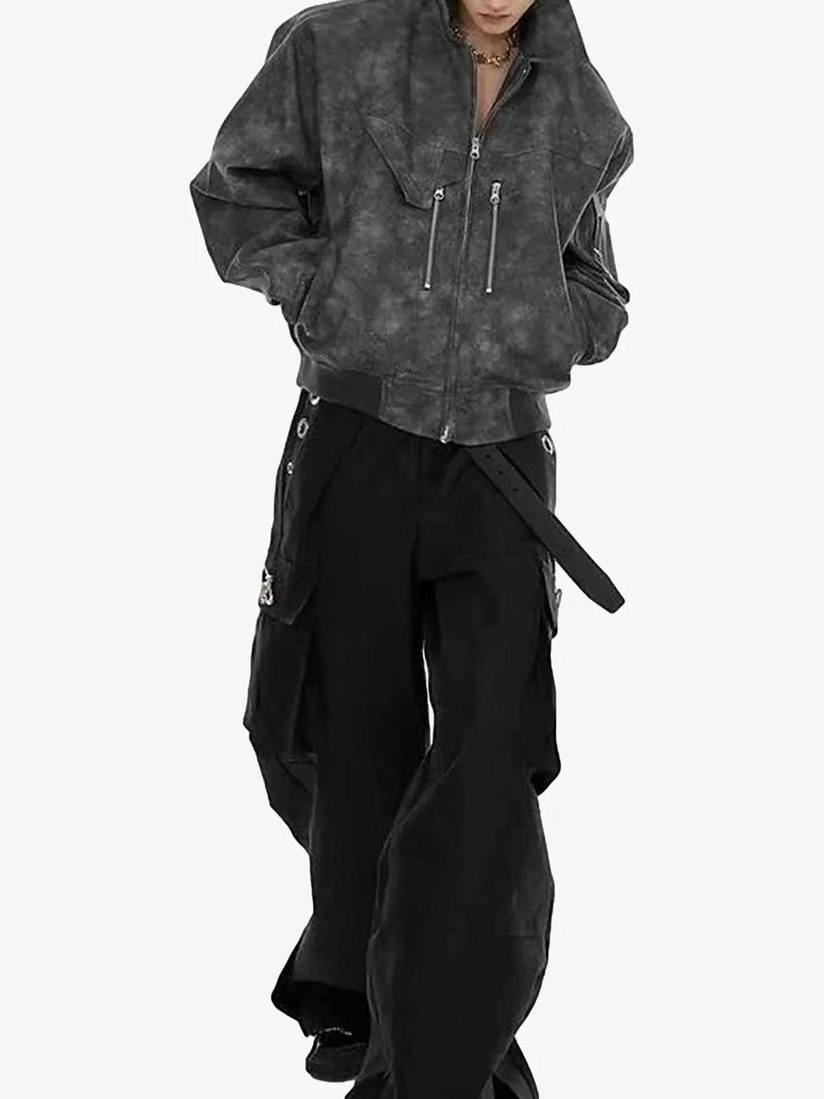 Theprecipice Vintage Motorcycle Suede Street Rap Jacket - 2232