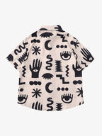 Theprecipice Vintage Full Print Lapel Short Sleeve Shirt