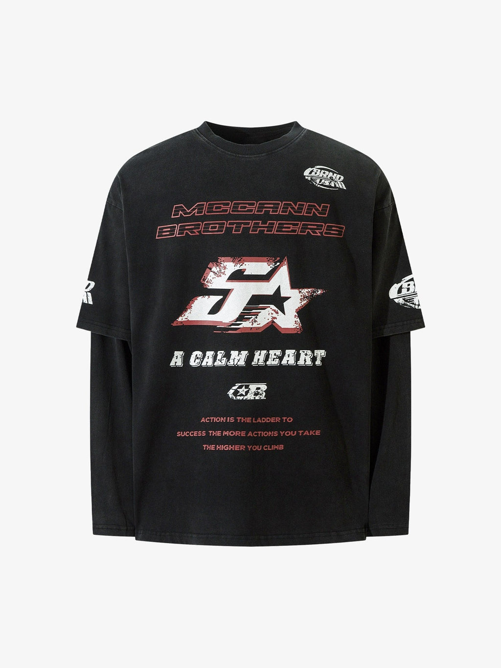 Theprecipice High Street Hip-hop Patchwork Long-sleeved T-shirt - 2269