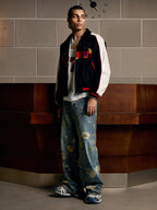 Original Embroidered Jersey Bomber Jacket - 2346