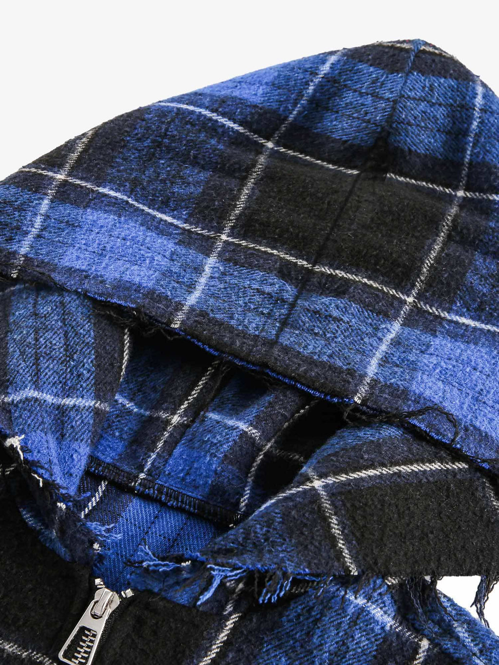 Theprecipice Plaid Brushed Cardigan Hooded Shirt