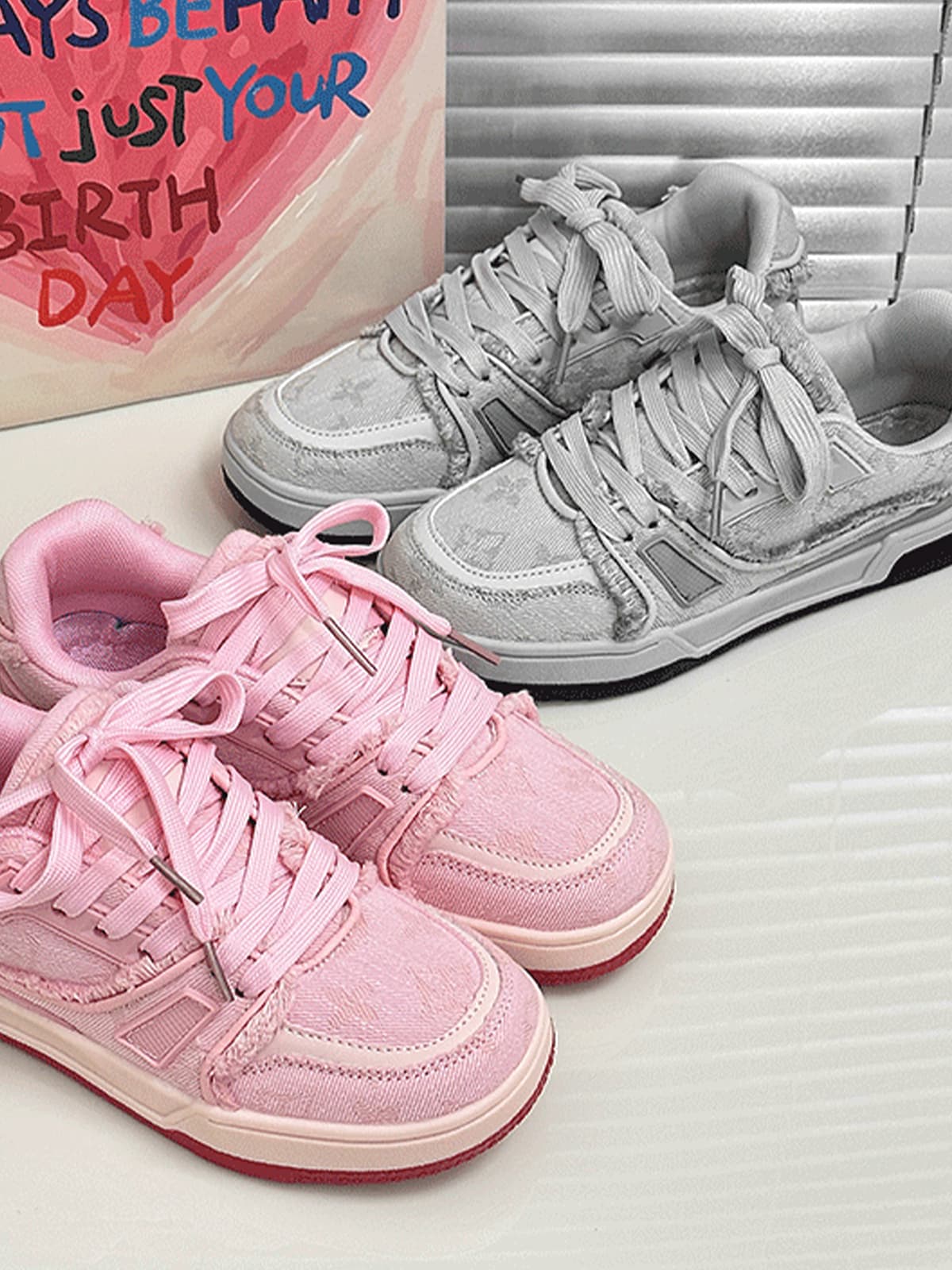 Theprecipice Retro Denim Sneakers - 2234