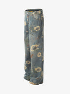 Denim Floral Print Carpenter Jeans - 2237