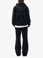 Theprecipice Washed Splicing Hoodie - 1985
